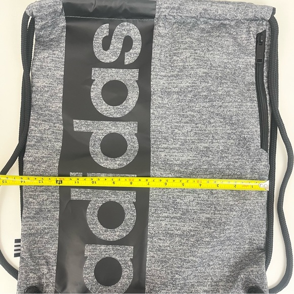 ADIDAS Gray And Black Sack Pack String Bag Sling Gym Bag - Picture 6 of 12